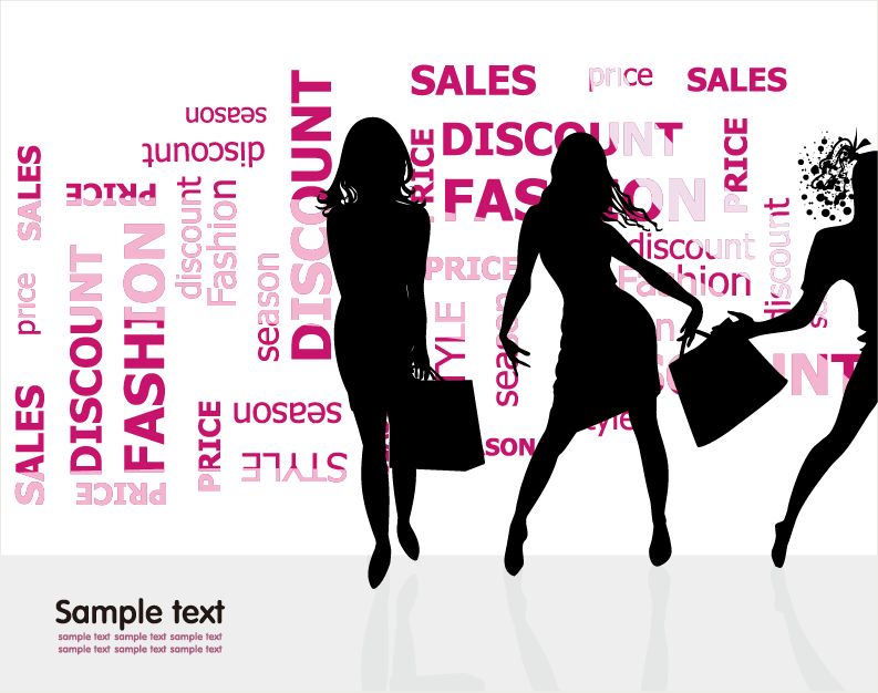 free vector Fashion Shopping Silhouettes Vector Illustration